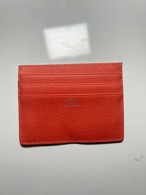 Hermes Choo Choo Serie Chevre Cuero Tarjetero Portatarjetas Rosa Sakura Foto 1 de 4