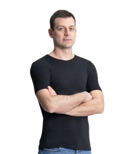 Maglia uomo girocollo a manica corta in cashmere ultralight Prisco Mr Cash - Picture 1 of 2