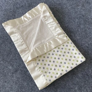 The Childrens Place Babydecke creme grün grau gepunktet Velours Satinborte - Bild 1 von 9