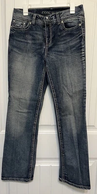 Code Bleu Denim Jeans Size 10 Annette Bootcut Embellished/Flap Pockets - Image 1 of 4