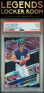 2024 Panini Spectra #121 Jj Mccarthy Neon Pink Die-Cut PSA 7 - Picture 1 of 2