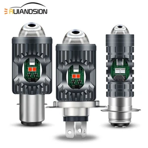 1X BA20D H4 H6M LED Bulb 6 Colours Change Motorbike Headlamp H6 Dual Beam 12-80V - Picture 1 of 12