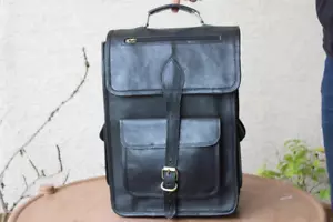 30.5cmX40.6cm Cuero Genuino Mochila Fuerte & Duradero Latón Accesorios & - Imagen 1 de 6