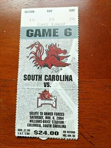 Boleto de juego de fútbol americano G21 raro South Carolina Gamecocks vs Arkansas 2004 - Imagen 1 de 3
