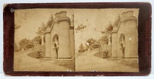 Greenwood Cemetery Mausoleum Stereoview Card - Brooklyn, New York - Picture 1 of 2