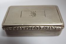 SUPERB QUALITY ENGLISH ANTIQUE GEORGIAN 1830 STERLING SILVER & GILT SNUFF BOX 
