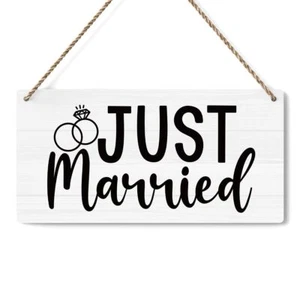 Rustic Wedding Sign Just Married Wedding Decor Wedding Stuff Engagement Weddi... - Picture 1 of 6