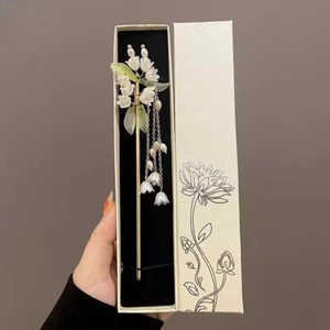 Hairpin Gift Box, Antique Jade Hairpin Tassel Rocking Wooden Hairpin Hanfu - Picture 1 of 12