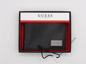 Billetera plegable de cuero para hombre GUESS negra - Imagen 1 de 8