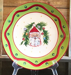 Gail Pittman Christmas Santa 10-1/2" Dinner Plate Noel - Picture 1 of 6
