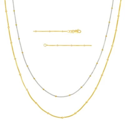 Cadena Satelital Oro Sólido 14K Bola Eslabón Collar Cubano Cadena Foto 1 de 2