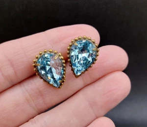 Vintage Sorrelli Blue Crystal Stud Earrings - Picture 1 of 9