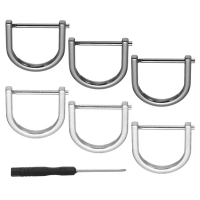 8 Piezas Anillos en D de 1" Grillete Herradura Forma de U Anillo en D Plateado/Negro Foto 1 de 4