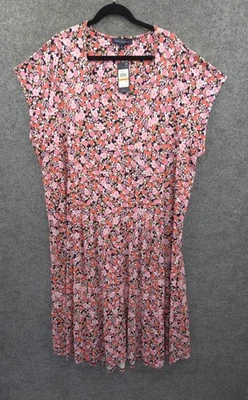 Tommy Hilfiger Vestido Vaino Mujer 3XL Pullover Manga Corta Rosa Floral Nuevo con Etiquetas $99 Foto 1 de 4
