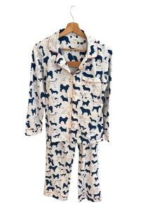 BedHead Pajamas Dog Print Set Size XS – Cotton Button-Up Loungewear Sleepwear - Picture 1 of 14