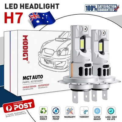 H7 HEADLIGHT x 2 for Peugeot 207 CC WD Convertible 1.6 16V Turbo 20 LED Lamps - image 1 of 4