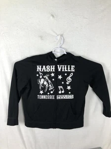 Nashville Tennessee Hoodie Mens Medium Black Full Zip Music City USA Graphic - Picture 1 of 7