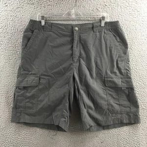 Columbia Cargo Shorts Mens L (actual 36x9.5) Gray Mid Rise Zip Fly Pockets - Picture 1 of 20