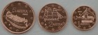 1+2+5 Cent Kursmünzen Griechenland 2024 unz.