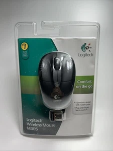 New Logitech Wireless Black Mouse M305 Bluetooth w/ Receiver SEALED- Read! - Picture 1 of 8