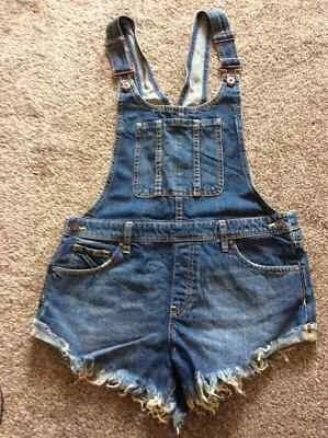Free People Summer Babe Hi/Lo Overall Denim Dungarees, Harvey, Various Sizes - Image 1 of 4