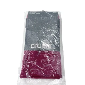City Chic Burgundy 80D Shiraz Opaque Tights Size Small Medium S/M NEW - Picture 1 of 5