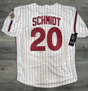 Mike Schmidt 1984 Philadelphia Phillies Cooperstown White Jersey Mens Large - Picture 1 of 3