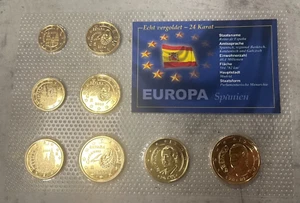 EURO Kursmünzsatz SPANIEN 2006 / 24K VERGOLDET / im Blister / GESCHENK SAMMELN - Bild 1 von 4