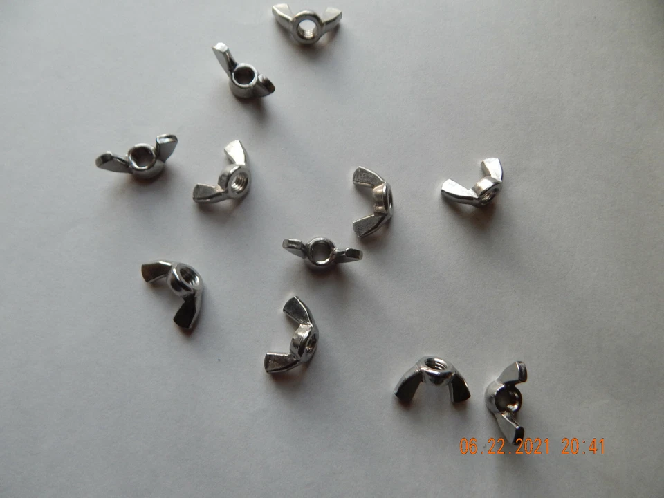 PORCAS DE ASA MÉTRICAS DE AÇO INOXIDÁVEL M8-1.25 DIN315 10 PEÇAS. NOVO - Imagem 1 de 1