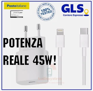 CARICA BATTERIE per APPLE IPAD RETE CARICATORE VELOCE 45W +CAVO USB-C ORIGINALE - Imagen 1 de 5
