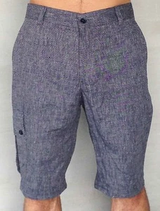 NEW MENS SHORTS PLAIN CHAMBRAY FASHION CASUAL TAILORED WALK SIZE 30 DRESS PLAIN - Picture 1 of 3