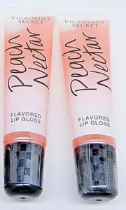 2 VICTORIA'S SECRET PEACH NECTAR FLAVORED LIP GLOSS SHINE .46 oz SEALED NEW! - Imagen 1 de 5
