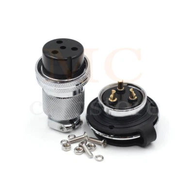 GX30 Aviation Plug 3 Pin 20A/300V Metal Male+Female Panel Cable Connector - Image 1 of 4