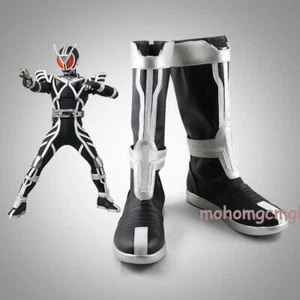 Masked Rider Delta Cosplay Shoes Men Long Black Boots Custom Made Costume Props - Picture 1 of 6