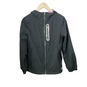Under Armour Jacket Cold Gear Windbreaker Black Hooded Girl's Size YLG - Picture 1 of 8