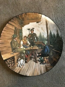 V.Rare Vtg (1874-1909)Villeroy Boch Mettlach 17.5  Plaque, No.1044 Cabin in Alps - Picture 1 of 4