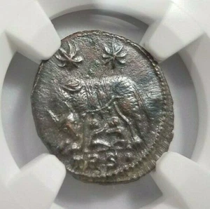 She-Wolf Twins Constantine NGC AU Roman Empire Nummus Remus Romulus Epfig Hoard - Picture 1 of 10