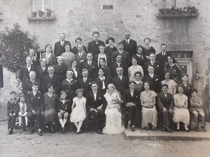 Ancienne photo de mariage - années 20/30 coiffes, costumes - Normandie N°4 - Imagen 1 de 7