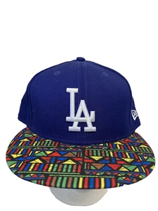 New Era 59Fifty Hat MLB Los Angeles Dodgers LA Fitted Cap Blue Multi size 8 - Picture 1 of 2