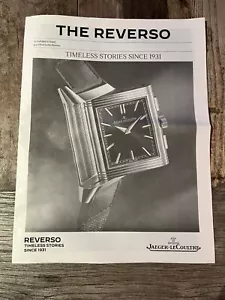 Jaeger LeCoultre Reverso Watch Newspaper Brochure History - Picture 1 of 3