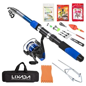 Lixada Professional Fishing Rod Spinning Reel Combo W/ 2.1m Telescopic Rod E6U6 - Picture 1 of 12