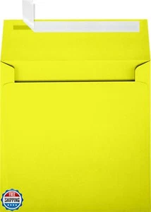 LUXPaper Square Invitation Envelopes | 5 1/2" x 5 1/2" | Citrus Yellow | 80lb - Picture 1 of 5