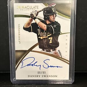 2015 Panini Immaculate Dansby Swanson On Card Rookie Auto /99