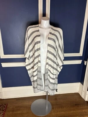 NUEVO CON ETIQUETAS MYSTREE MUJER MEZCLA GRIS BLANCO PONCHO CÁRDIGAN TALLA ÚNICA Foto 1 de 4