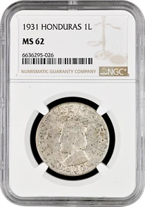 Honduras 1 lempira 1931, NGC MS62, "Republic of Honduras (1931 - 2019)" - Picture 1 of 2
