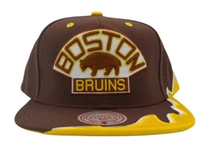 Mitchell & Ness NHL Boston Bruins Vintage Logo Rising Tide Snapback Hat, New - Picture 1 of 10