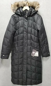 Eddie Bauer Classic Down Duffle Coat 550 Black Size Small Hooded Parka Long B47 - Bild 1 von 12