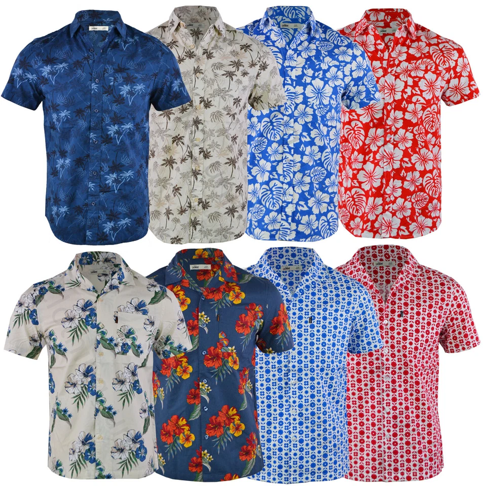 Mens Tokyo Laundry Fashion Hawaiian Floral Shirt Short Sleeved Cotton S-XXL - Image 1 of 1