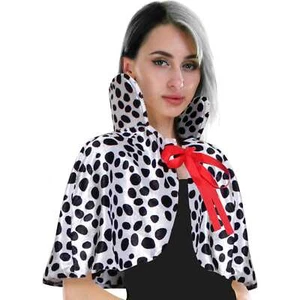 Black and White Adult Spotted Dog Dalmatian Capelet Cape Costume Party Book Week - Picture 1 of 3