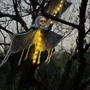 Halloween Haunted House Hanging Ghost W/ Warm LED light for Indoor/Outdoor Decor - Picture 1 of 7